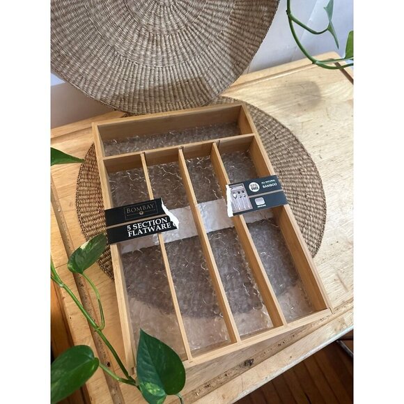 Bombay 5 section Bamboo flatware organizer - Picture 1 of 12
